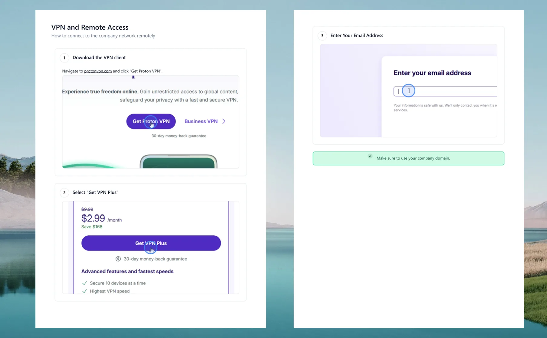 Exported PDF showing the same SOP rendered as polished step-by-step pages with annotated screenshots and a tip callout.